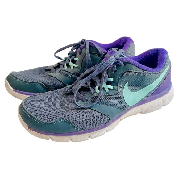 Nike Gray Teal and Purple Athletic Sneakers Size 9 - Picture 1 of 8
